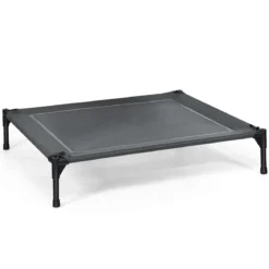 Hundebett mit Baldachin Hundeliege Garten Haustierbett und Zelt 105 x 87 x 89 cm Grau