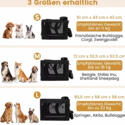 Hundebox Faltbar Tragbare Hundetransportbox mit Netzfenstern 3 Türen Abnehmbarem Polster S