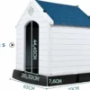 Hundehütte Hundehaus Hundehöhle mit Erhöhtem Boden Blau und Weiß