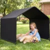 Hundehütte Outdoor Hundezelt für große mittlere & kleine Hunde Haustierzelt wasserabweisend 128 x 118 x 108 cm Schwarz