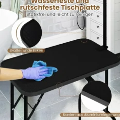 Hundepflegetisch klappbar Haustierpflegetisch höhenverstellbar Trimmtisch mit Schlingen Schwarz 80,5 x 46 x 76,5 cm