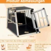 Hundetransportbox mit Abschließbarer Tür & Herausnehmbarer Trennwand Alu Hundebox 69,5 x 54 x 50,5 cm