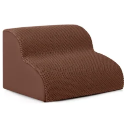 Hundetreppe 2 Stufen Rutschfeste Hundestufe aus Schaumstoff 20kg Belastbar Braun