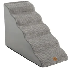 Hundetreppe 5 Stufen rutschfeste Hundestufe aus Schaumstoff Grau
