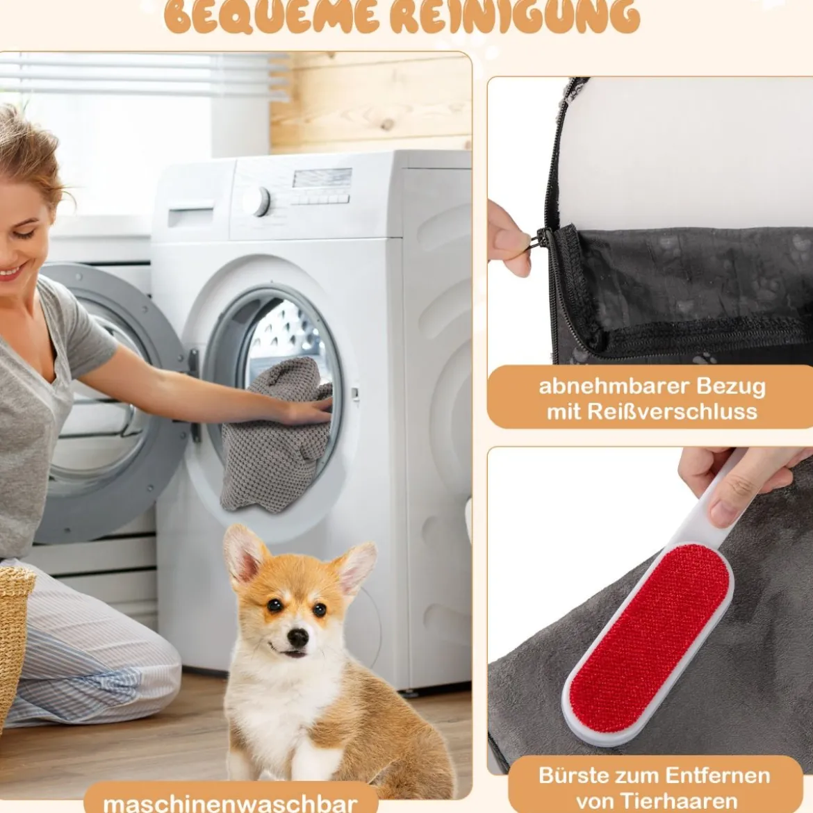 Hundetreppe 2 Stufen rutschfeste Hundestufe aus Schaumstoff 20kg belastbar Grau