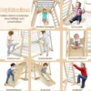 8 in 1 Affenstange & Schaukel & Kletternetz & Kletterleiter & Kletterstrick & Kletterfelsen & Rutsche & Plattform Macaron