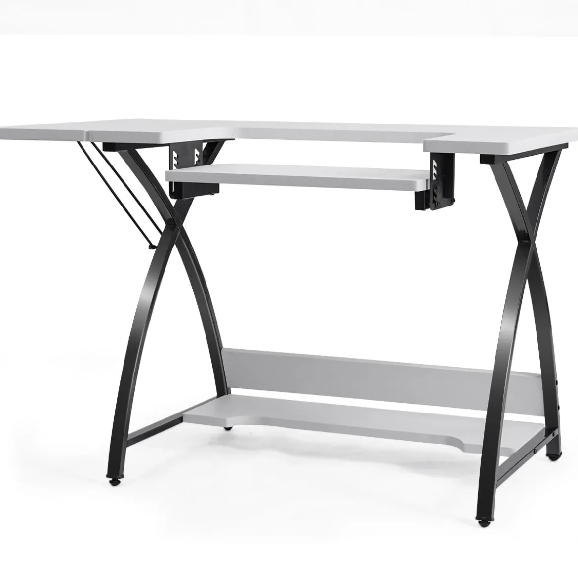 2 in 1 Arbeitstisch und Nähtisch Mehrzwecktisch Computertisch Schreibtisch Nähmaschinenplattform 116,5 x 59,5 x 76 cm