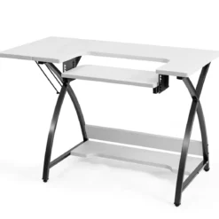 2 in 1 Arbeitstisch und Nähtisch Mehrzwecktisch Computertisch Schreibtisch Nähmaschinenplattform 116,5 x 59,5 x 76 cm