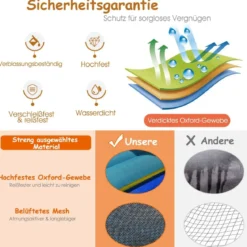 5 in 1 aufblasbare Hüpfburg mit Rutsche Wasserbecken 380 x 300 x 217 cm Dunkelblau