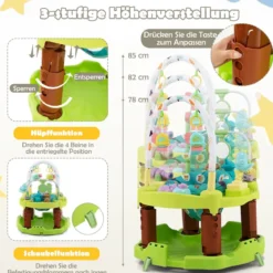 3-in-1 Baby Aktivitätszentrum mit Aktivitätstisch & Spielmatte ideal für 0-24 Monate Grün