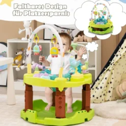 3-in-1 Baby Aktivitätszentrum mit Aktivitätstisch & Spielmatte ideal für 0-24 Monate Grün