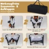 5 in 1 Babybett mit Matratze & Wickeltisch & Sicherheitsgurt & Spieluhr Grau