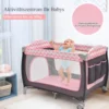 3-in-1-Babybett Tragbares Reisebett mit Spielzeugstange 125 x 65 x 76 cm Rosa