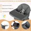 9 in 1 Baby Hochstuhl mit Sitzerhöhung & Abnehmbarem Tablett & Sicherheitsgurt Dunkelgrau