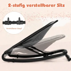 2 in 1 Babywippe und Babyschaukel klappbar Babyliegestuhl mit 2 verstellbaren Liegepositionen bis 15 kg Grau