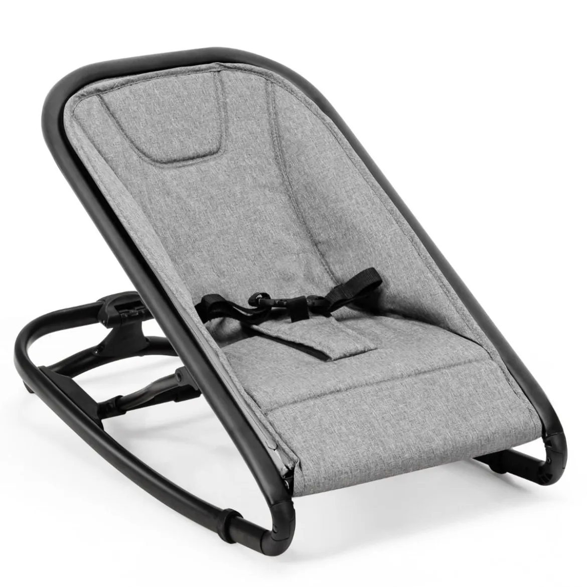 2 in 1 Babywippe und Babyschaukel klappbar Babyliegestuhl mit 2 verstellbaren Liegepositionen bis 15 kg Hellgrau