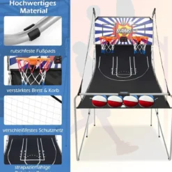 8 in 1 Basketballautomat Klappbarer Elektrischer Basketballständer Schießmaschine Weiß