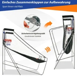 8 in 1 Basketballautomat Klappbarer Elektrischer Baskeltballständer Schießmaschine Lila