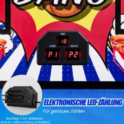 8 in 1 Basketballautomat mit 4 Bällen & Luftpumpe & 8 Spielmodi Arcade Basketballspiele Blau + Weiß