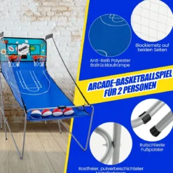 8 in 1 Basketballautomat mit 4 Bällen & Luftpumpe & 8 Spielmodi Arcade Basketballspiele Grün