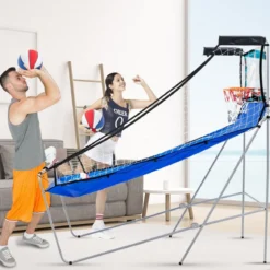 8 in 1 Basketballautomat mit 4 Bällen & Luftpumpe & 8 Spielmodi Arcade Basketballspiele Grün