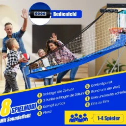 8 in 1 Basketballautomat mit 4 Bällen & Luftpumpe & 8 Spielmodi Arcade Basketballspiele Grün