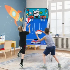 8 in 1 Basketballautomat mit 4 Bällen & Luftpumpe & 8 Spielmodi Arcade Basketballspiele Grün