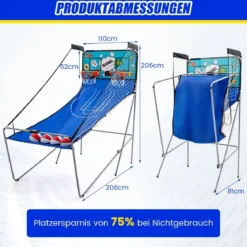 8 in 1 Basketballautomat mit 4 Bällen & Luftpumpe & 8 Spielmodi Arcade Basketballspiele Grün