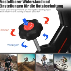 Indoor Fahrrad mit 6KG Schwungrad Heimtrainer Fahrrad LCD-Anzeige Schwarz und Rot