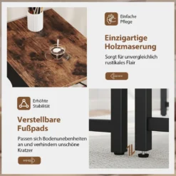 Industrieller Konferenztisch mit Metallrahmen Rechteckiger Computertisch Arbeitstisch