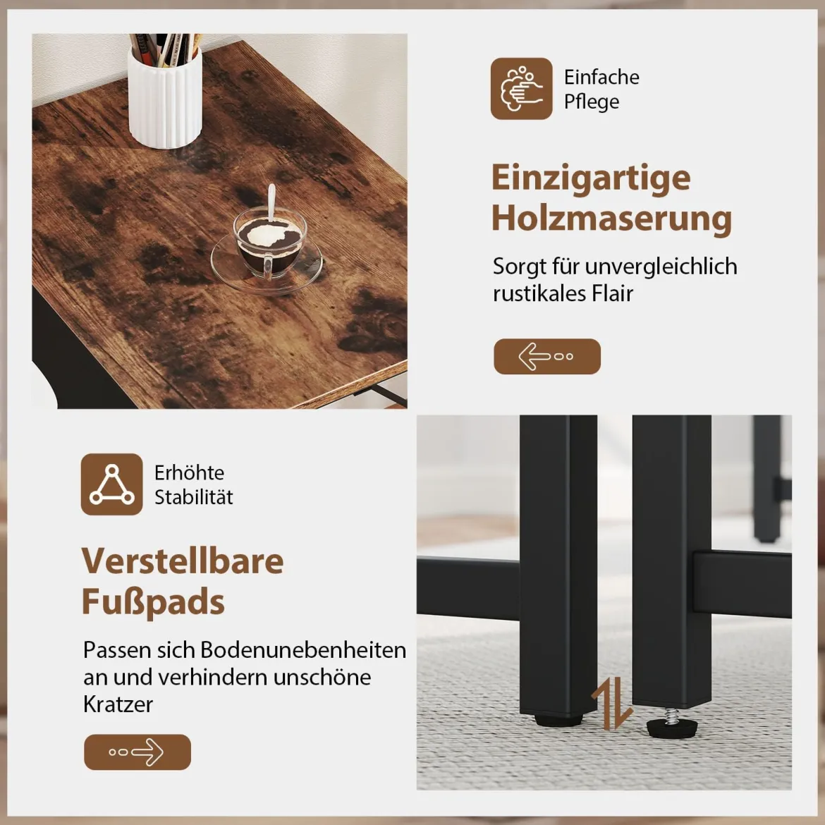 Industrieller Konferenztisch mit Metallrahmen Rechteckiger Computertisch Arbeitstisch
