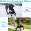 3 in 1 Faltbare Kinderwagen mit Umkehrbarem Sitz & Liegefunktion Reisebuggy Kombikinderwagen Schwarz