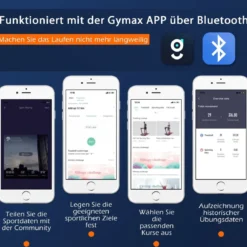 2-in-1 Faltbares Laufband mit APP & Fernbedienung Handyhalter LED-Display und Lautsprecher Weiß
