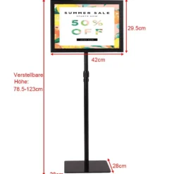 Infoständer A3 2er Set Informationsständer höhenverstellbar Plakatständer Kundenstopper Schwarz