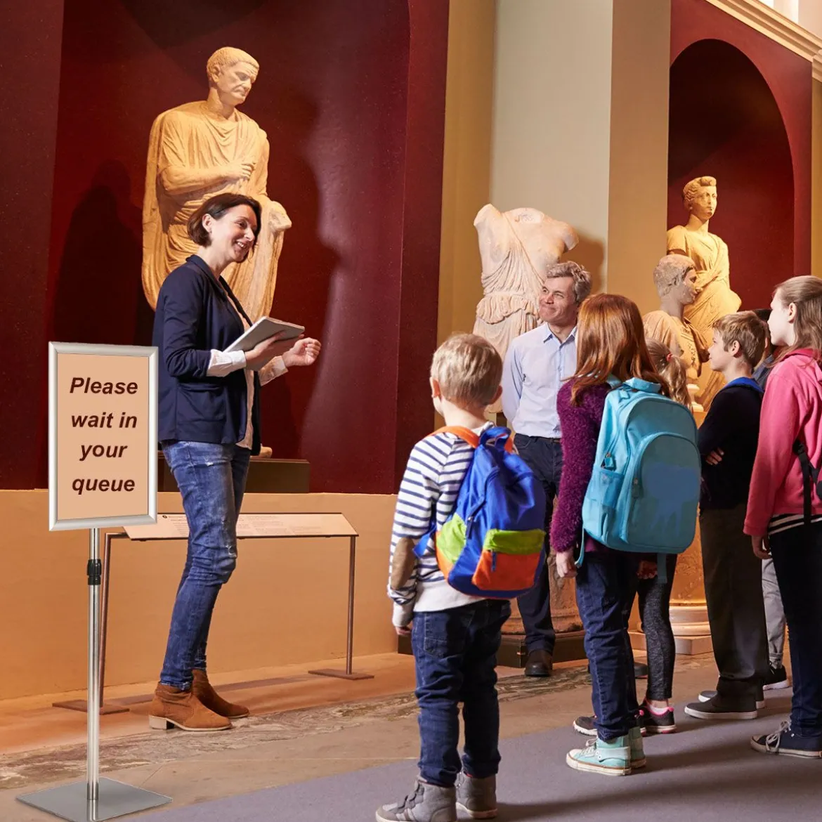 Infoständer A3 2er Set Informationsständer höhenverstellbar Plakatständer Kundenstopper Silber
