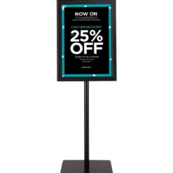 Infoständer A3 Höhenverstellbarer Abnehmbarer Plakatständer Plakat Silber/ Schwarz 42 x 29,5 cm