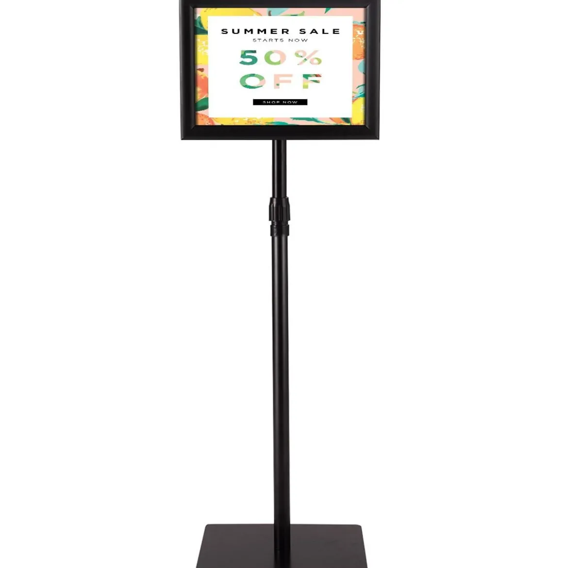 Infoständer DIN A4 Höhenverstellbarer Abnehmbarer Plakatständer Plakat Silber/Schwarz 33 x 24 cm
