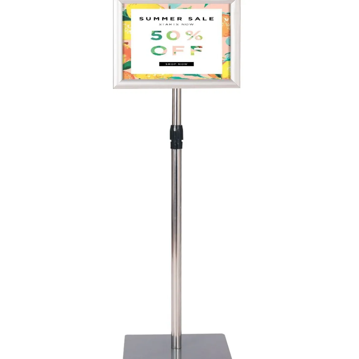 Infoständer DIN A4 Höhenverstellbarer Abnehmbarer Plakatständer Plakat Silber/Schwarz 33 x 24 cm