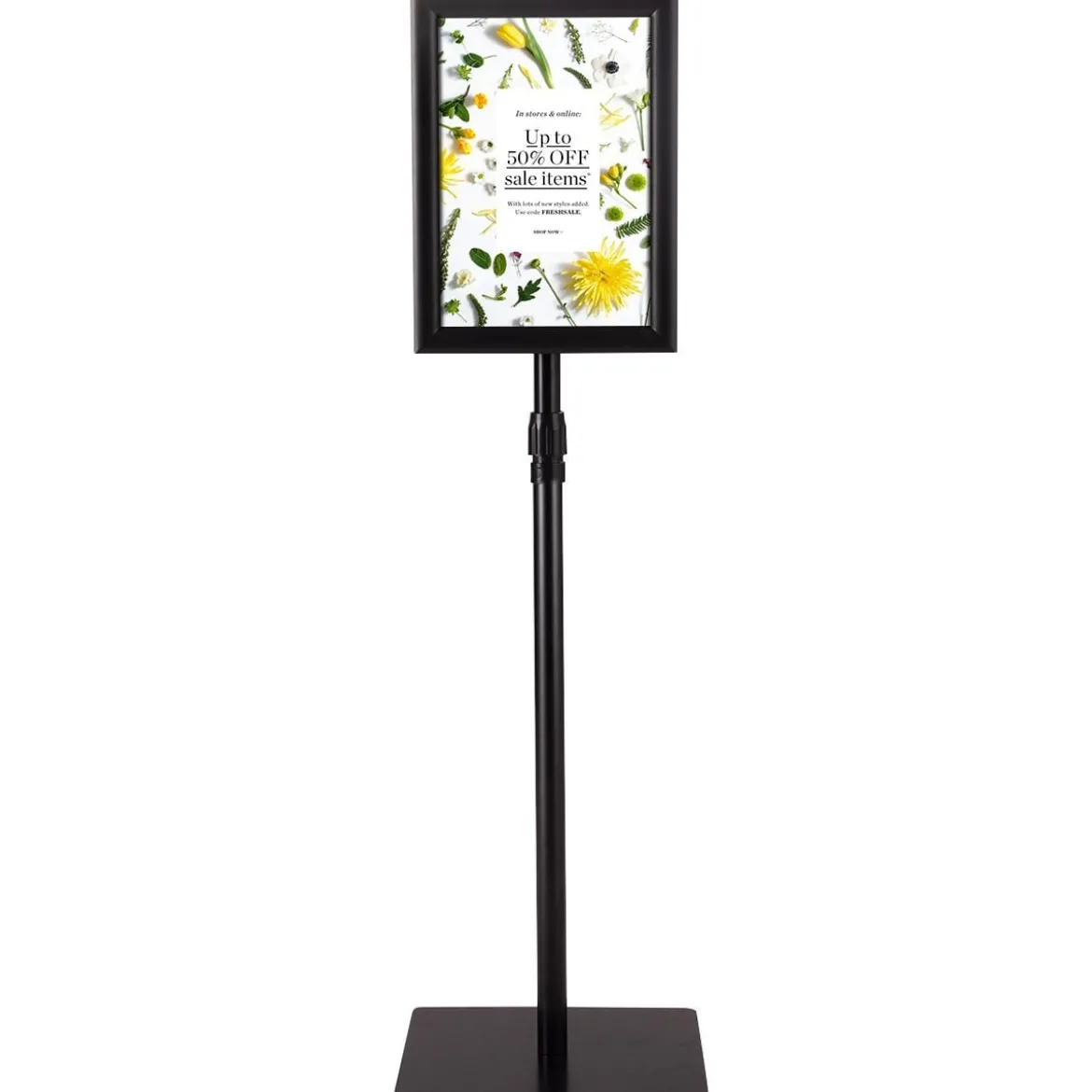 Infoständer DIN A4 Höhenverstellbarer Abnehmbarer Plakatständer Plakat Silber/Schwarz 33 x 24 cm