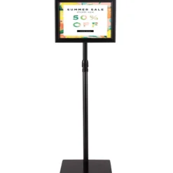Infoständer DIN A4 Höhenverstellbarer Abnehmbarer Plakatständer Plakat Silber/Schwarz 33 x 24 cm