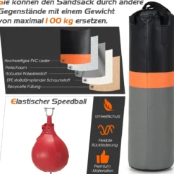 2 in 1 Freistehender Boxsackständer mit Boxsack & Höhenverstellbarem Speedball Boxsackhalterung