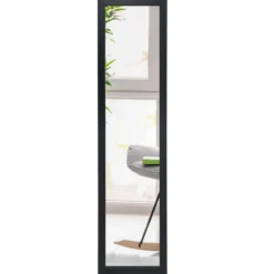 2 in 1 Ganzkörper-Spiegel Ganzkörperspiegel mit Holzrahmen 37 x 155 cm schwarz