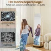 2 in 1 Ganzkörperspiegel mit 3 Haken & Ablagefächern & Universalrädern Weiß