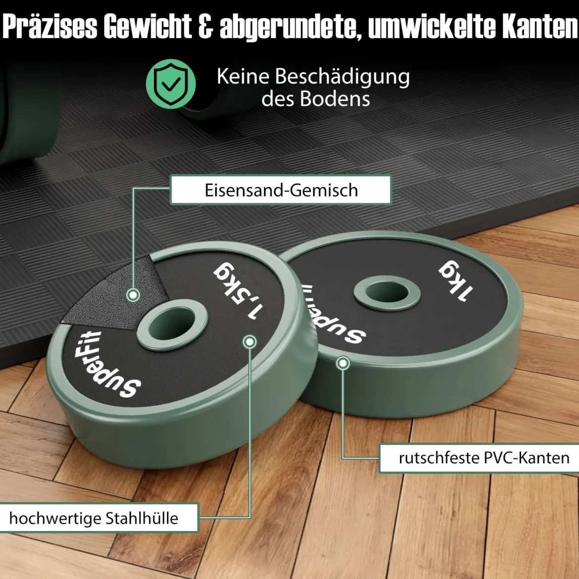 4 in 1 Hanteln Set 20 kg Verstellbares Hantelset inkl. Kunzhantel & Langhantel & Kettlebells