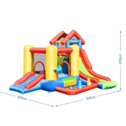 7-in-1 Hüpfburg Aufblasbare Springburg mit Rutsche 30 Bällen 360 x 300 x 235cm
