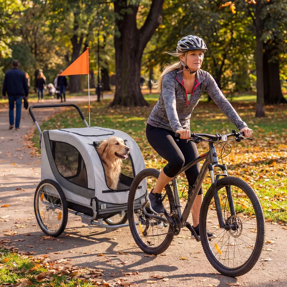 2 in 1 Hunde Fahrradanhänger mit Dachöffnung Hundebuggy bis 80 kg Universal-Fahrradkupplung
