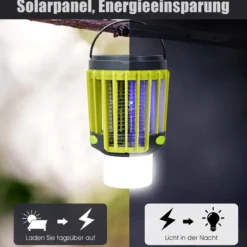 3-in-1 Insektenvernichter Solar-Campingleuchte Mückenkiller Taschelampe Mückenlampe Notlicht