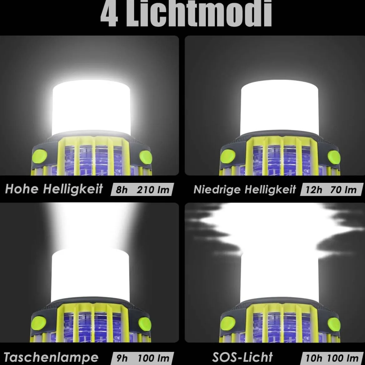 3-in-1 Insektenvernichter Solar-Campingleuchte Mückenkiller Taschelampe Mückenlampe Notlicht
