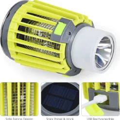 3-in-1 Insektenvernichter Solar-Campingleuchte Mückenkiller Taschelampe Mückenlampe Notlicht