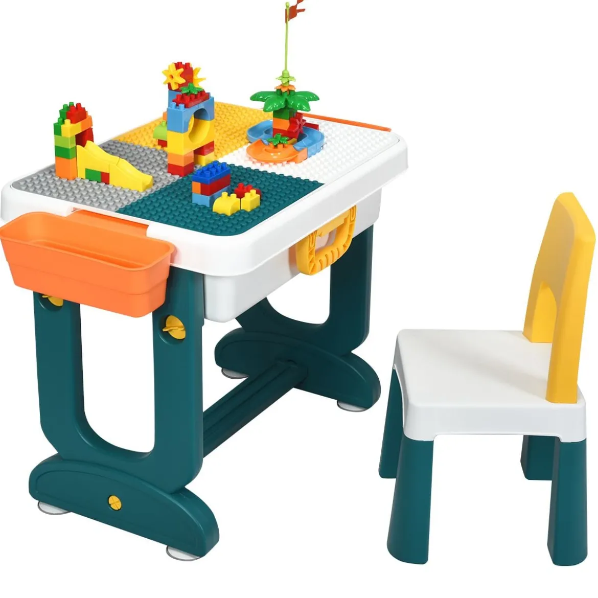 5 in 1 Kinder Aktivitätstisch Spieltisch Kinderschreibtisch mit Stauraum Sandtisch Aktivitäts-Spieltisch